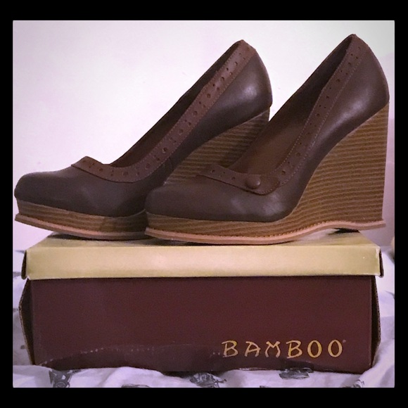 Bamboo Nubuck Chunky Mule Heel